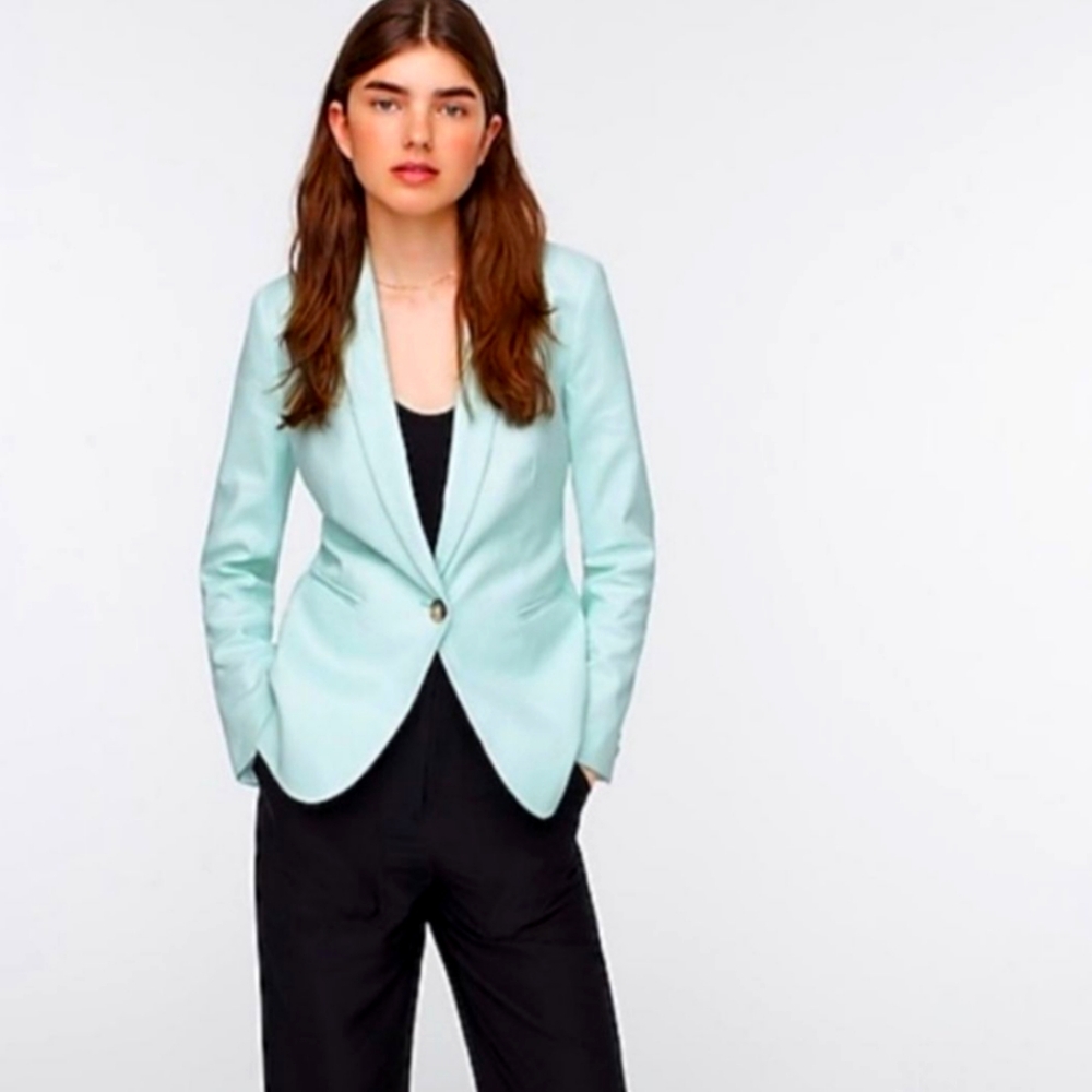 Jcrew turquoise lined blazer size 8 NWT
